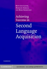 Achieving Success in Second Language Acquisition eBook