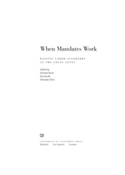 When Mandates Work: Raising Labor Standards at the Local Level eBook