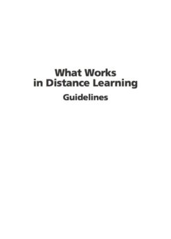 What Works in Distance Learning: Guidelines eBook