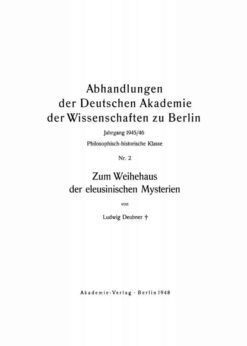 Zum Weihehaus der eleusinischen Mysterien, 1st Edition eBook