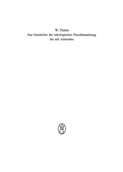 Zur Geschichte der teleologischen Naturbetrachtung bis auf Aristoteles, 2nd Edition eBook